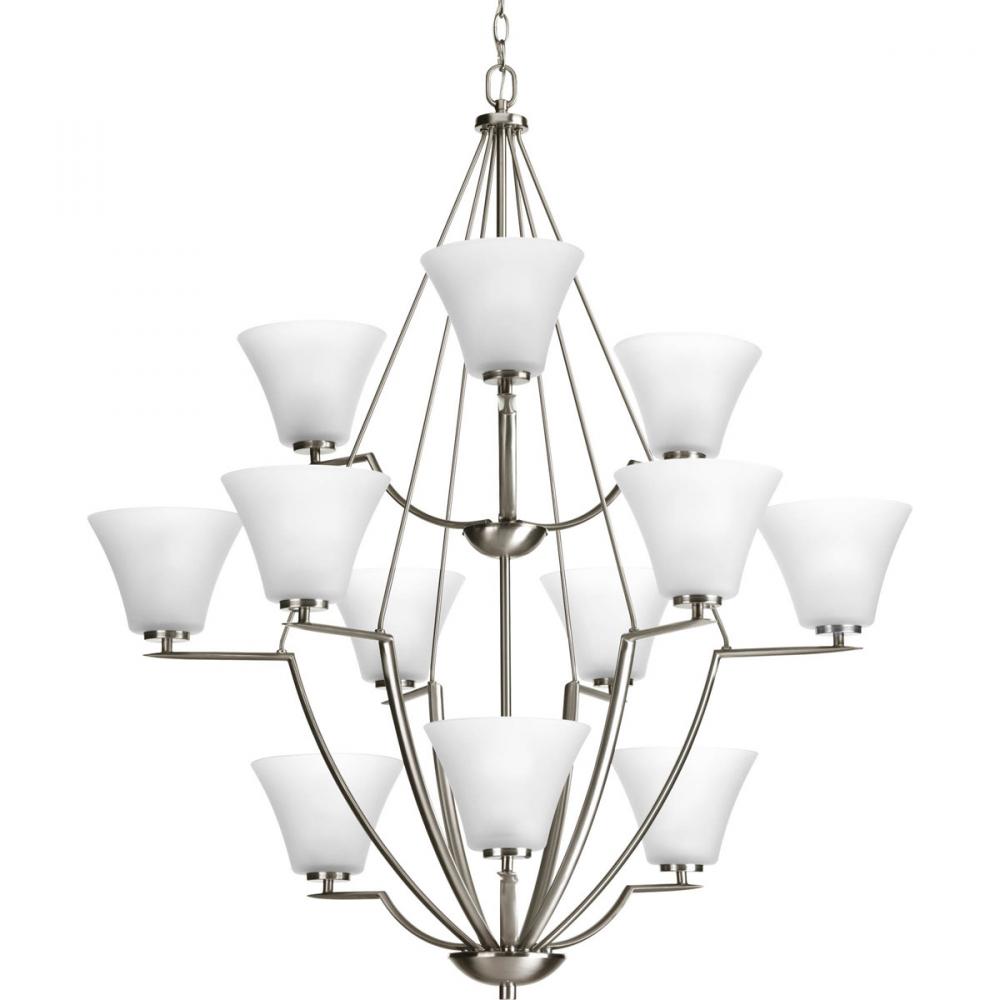 P4687-09 12-100W MED 3-TIER CHANDELIER