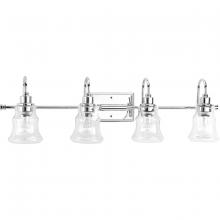 Progress P300140-015 - Litchfield Collection Four-Light Polished Chrome Clear Glass Coastal Bath Vanity Light