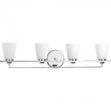 Progress P300003-015 - Flight Collection Four-Light Polished Chrome Etched Glass Coastal Bath Vanity Light