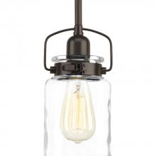 Progress P500055-020 - Calhoun Collection One-Light Antique Bronze Clear Glass Farmhouse Mini-Pendant Light