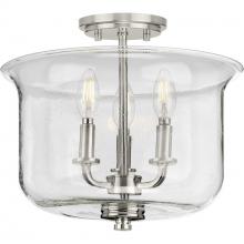 Progress P350153-009 - Winslett Collection Brushed Nickel Three-Light Semi-Flush Convertible