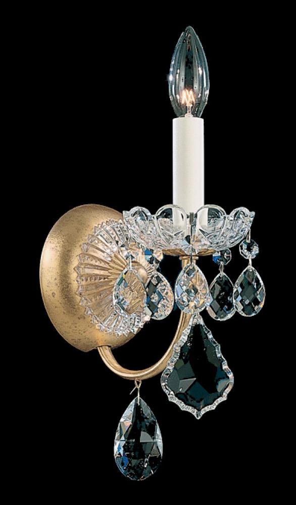 New Orleans 1 Light 120V Wall Sconce in Etruscan Gold with Clear Crystals from Swarovski