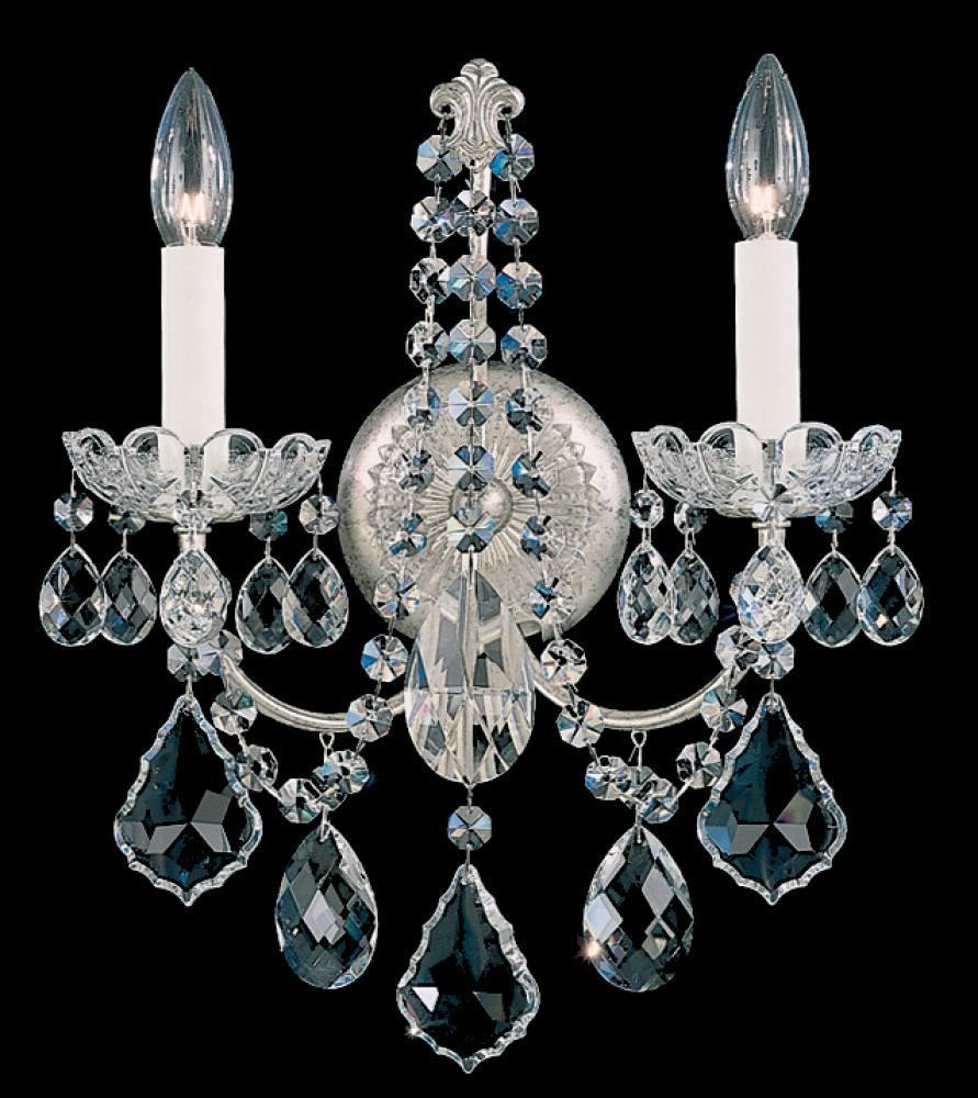 New Orleans 2 Light 120V Wall Sconce in Heirloom Gold with Clear Crystals from Swarovski