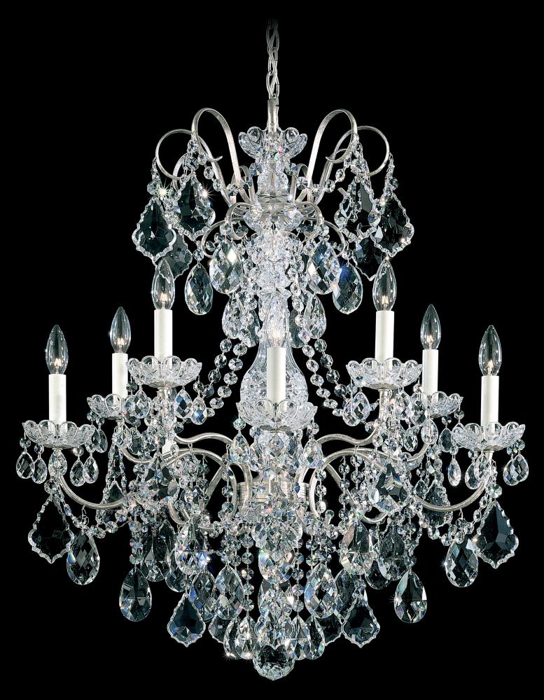 New Orleans 10 Light 120V Chandelier in Polished Silver with Radiance Crystal