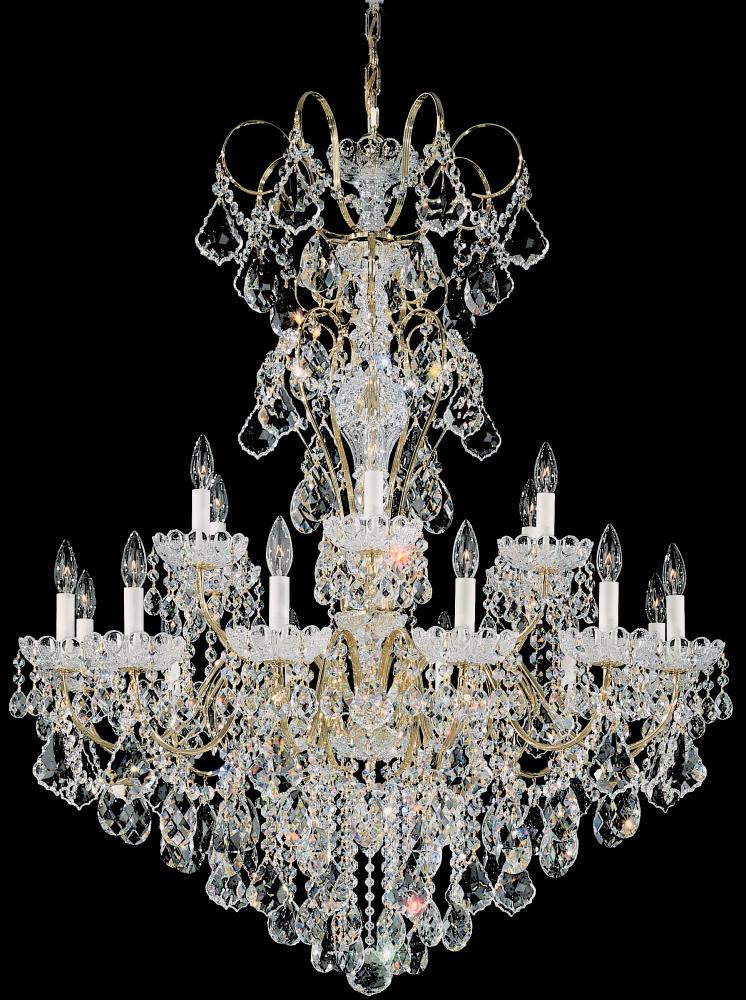 New Orleans 18 Light 120V Chandelier in Heirloom Gold with Heritage Handcut Crystal