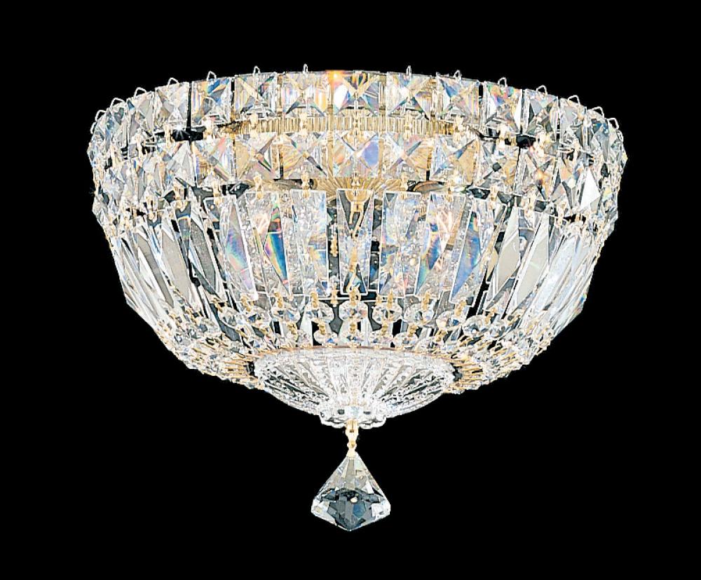 Petit Crystal Deluxe 4 Light 120V Flush Mount in Polished Silver with Clear Radiance Crystal
