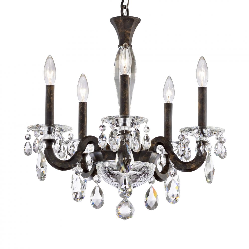 San Marco 5 Light 120V Chandelier in Etruscan Gold with Clear Radiance Crystal