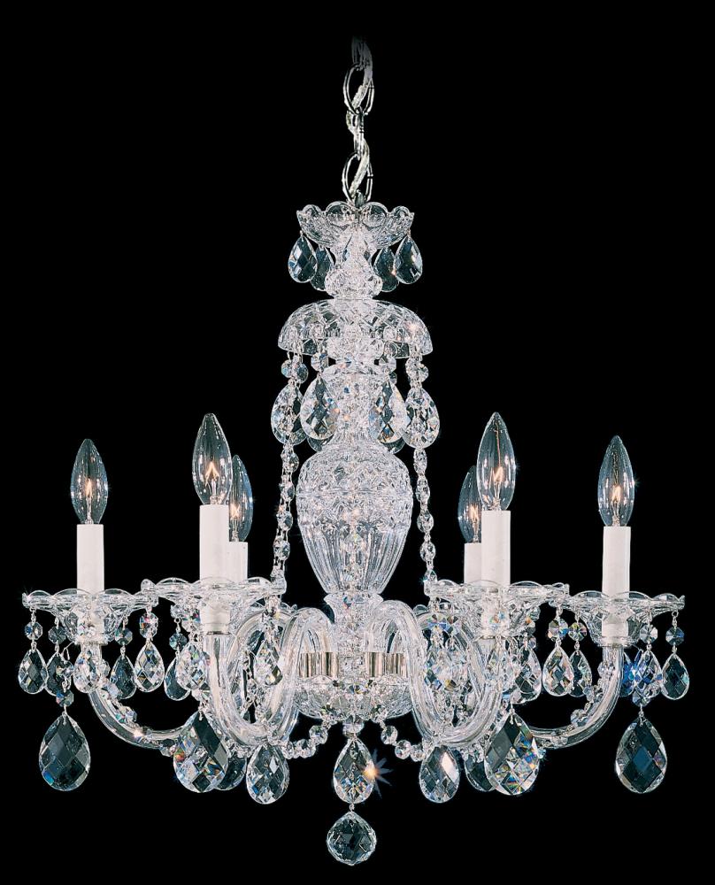 Sterling 6 Light 110V Chandelier in Rich Auerelia Gold with Clear Crystals From Swarovski®