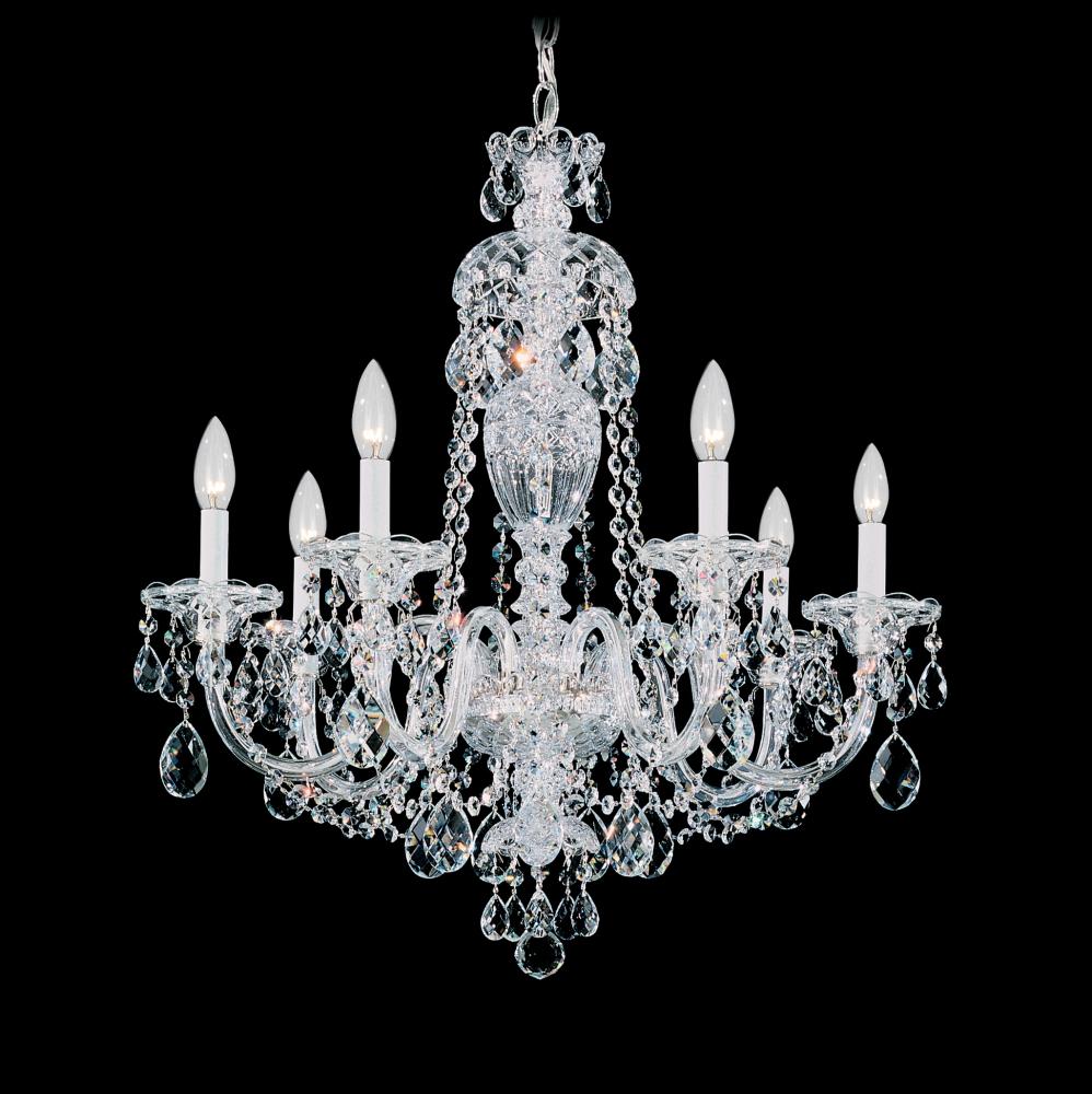 Sterling 7 Light 110V Chandelier in Rich Auerelia Gold with Clear Crystals From Swarovski®