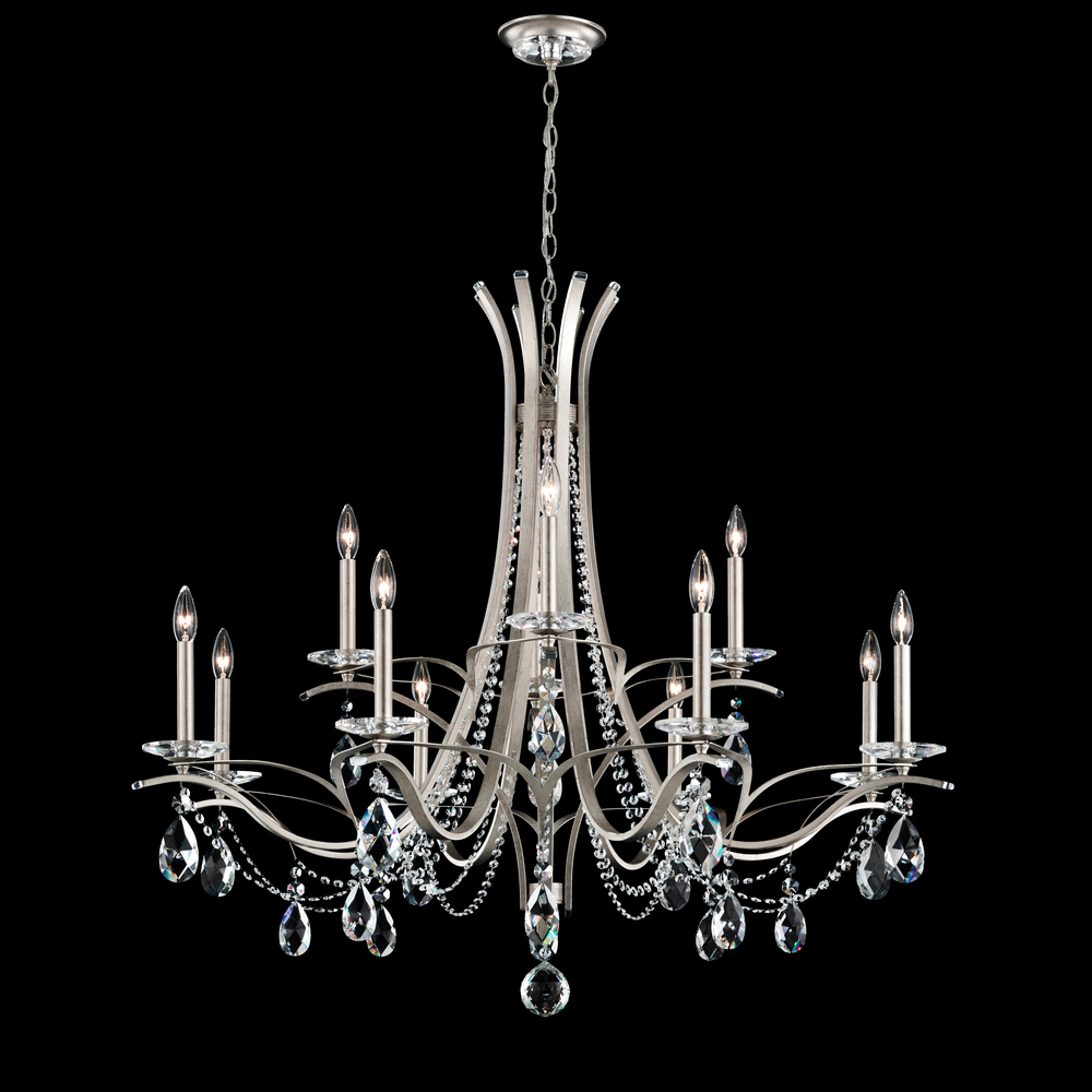 Vesca 12 Light 120V Chandelier in White with Heritage Handcut Crystal