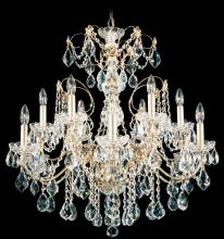 Schonbek 1870 1712-22 - Century 12 Light 120V Chandelier in Heirloom Gold with Clear Heritage Handcut Crystal