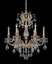 Schonbek 1870 5676-26H - Milano 6 Light 120V Chandelier in French Gold with Clear Heritage Handcut Crystal