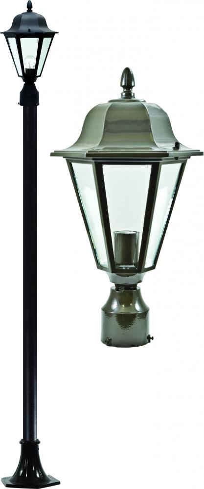 DANIELLA POST LIGHT FIX W/ CLEAR GLASS LED 9W 85-265V