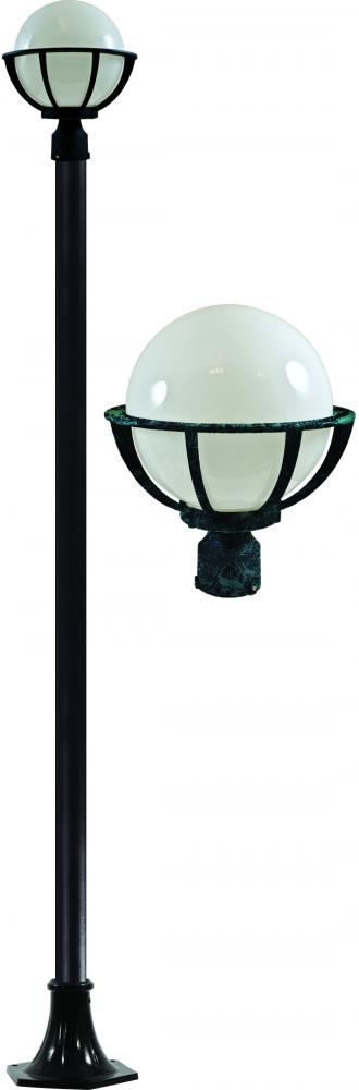 CAST ALUM 10" GLOBE POST LIGHT FIX LED 6W 85-265V