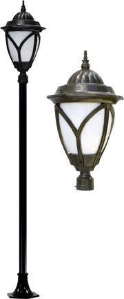 CAST ALUM ACORN POST FIXTURE INCANDESCENT 120V