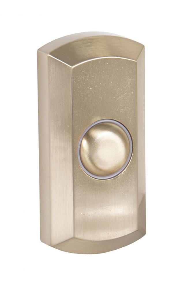 Surface Mount LED Lighted Push Button in Satin Brass