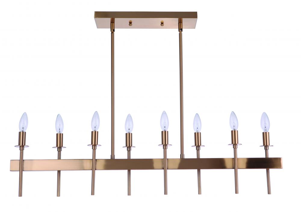 Larrson 8 Light Island in Satin Brass