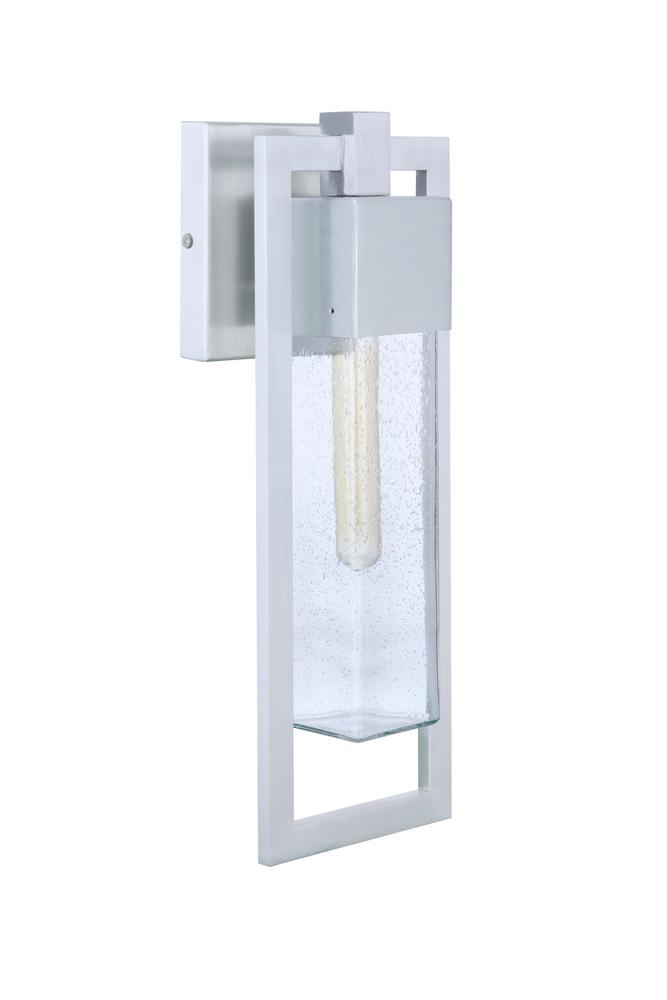 Perimeter 1 Light Small Outdoor Wall Lantern in Satin Aluminum