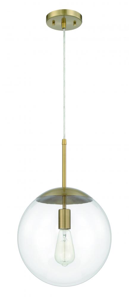 Gaze 1 Light 12" Pendant in Satin Brass