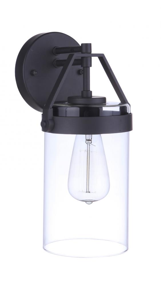 Franklin 1 Light Medium Outdoor Wall Lantern in Midnight