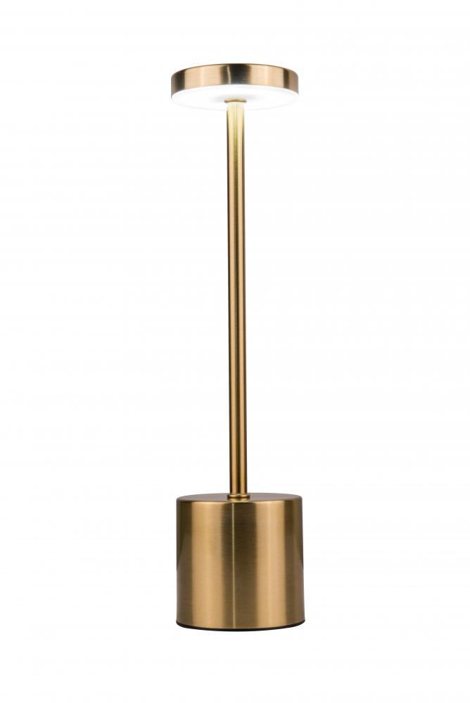 Curtis 1 Light LED Rechargeable Lamp in Brass