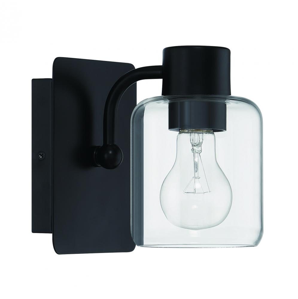 Rori 1 Light Wall Sconce in Flat Black