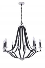 Craftmade 57628-FBMWW - Esme 8 Light Chandelier in Flat Black/Matte White