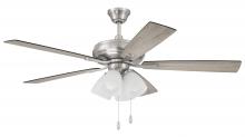 Craftmade ECF114BNK5-DWWLN - 52" Eos Frost 4 Light in Brushed Polished Nickel w/ Driftwood/Walnut Blades