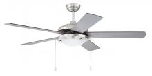 Craftmade NIK52BNK5 - 52" Nikia in Brushed Polished Nickel w/ Brushed Nickel/Walnut Blades