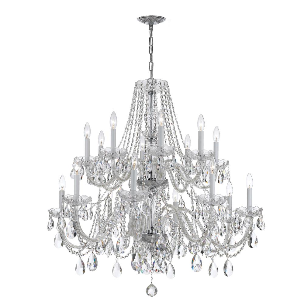 Traditional Crystal 16 Light Spectra Crystal Polished Chrome Chandelier