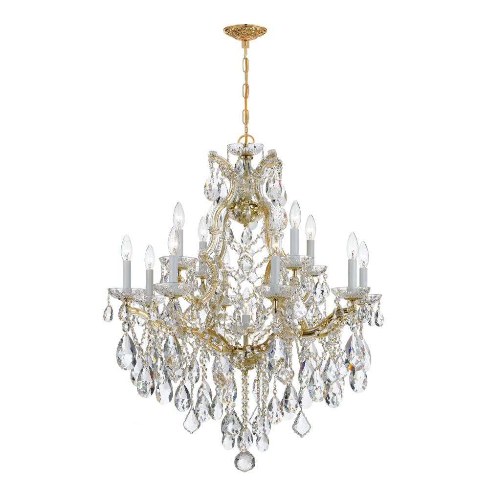 Maria Theresa 13 Light Spectra Crystal Gold Chandelier