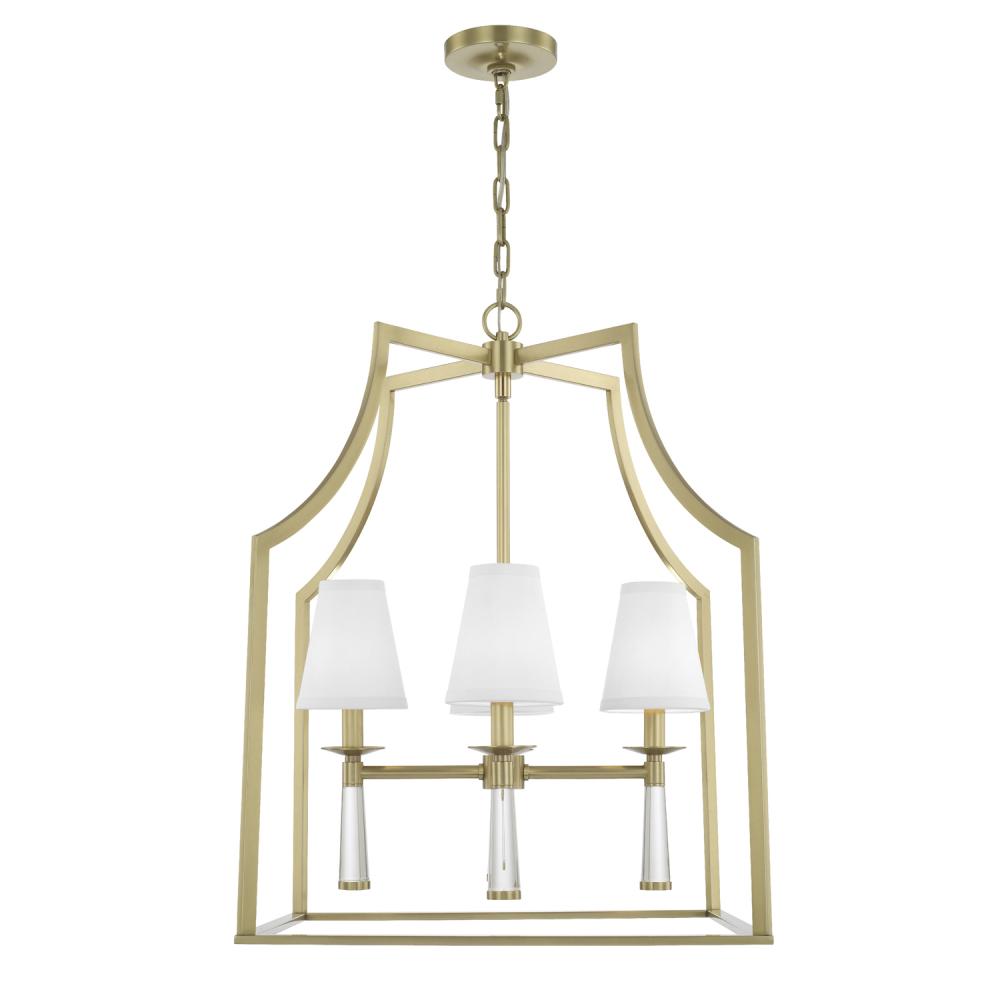 Baxter 4 Light Aged Brass Chandelier