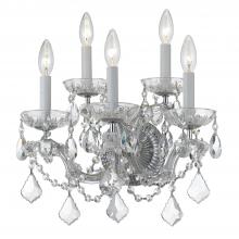 Crystorama 4404-CH-CL-SAQ - Maria Theresa 5 Light Spectra Crystal Polished Chrome Sconce