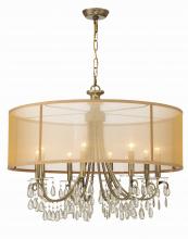 Crystorama 5628-AB - Hampton 8 Light Drum Shade Antique Brass Chandelier