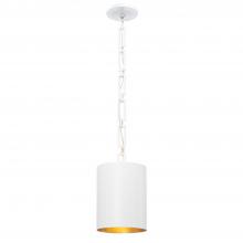 Crystorama 8680-MT-GA - Brian Patrick Flynn for Crystorama Alston 1 Light Matte White + Antique Gold Mini Pendant