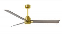 Matthews Fan Company AK-BRBR-GA-56 - Alessandra 3-blade transitional ceiling fan in brushed brass finish with gray ash blades. Optimize