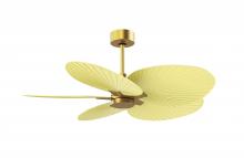 Matthews Fan Company AKTP-BRBR-YE - Alessandra Tropical 5-blade ceiling fan in Brushed Brass and Light Yellow blades.