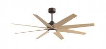 Matthews Fan Company ANLK-TB-LM-64 - Ariella 8-blade ceiling fan in Textured Bronze and Light Maple Tone blades