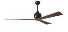 Matthews Fan Company IR3-BK-WA-72 - Irene-3 three-blade paddle fan in Matte Black finish with 72” solid walnut tone blades.