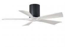 Matthews Fan Company IR5H-BK-MWH-42 - Irene-5H five-blade flush mount paddle fan in Matte Black finish with 42” solid matte white wood