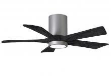 Matthews Fan Company IR5HLK-BN-BK-42 - IR5HLK five-blade flush mount paddle fan in Brushed Nickel finish with 42” solid matte black woo