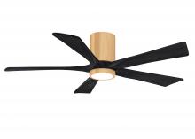 Matthews Fan Company IR5HLK-LM-BK-52 - IR5HLK five-blade flush mount paddle fan in Light Maple finish with 52” Matte Black blades and i