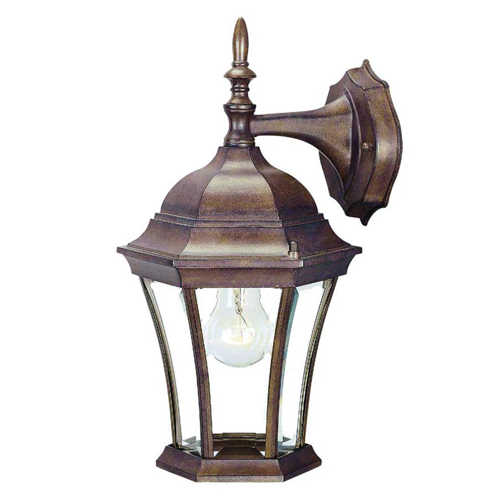 Bryn Mawr Collection Wall-Mount 1-Light Outdoor Burled Walnut Light Fixture