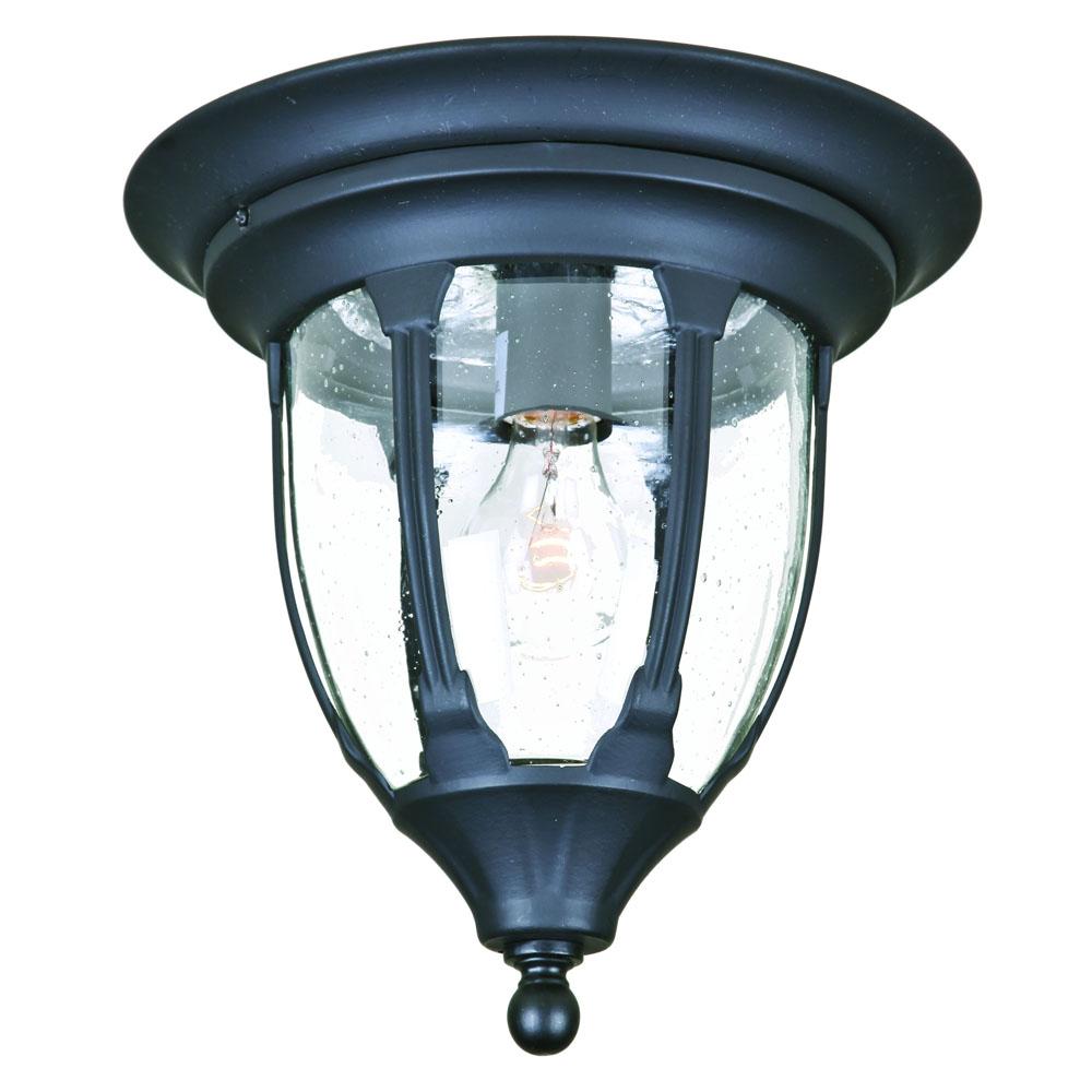 Suffolk Collection Ceiling-Mount 1-Light Outdoor Matte Black Fixture