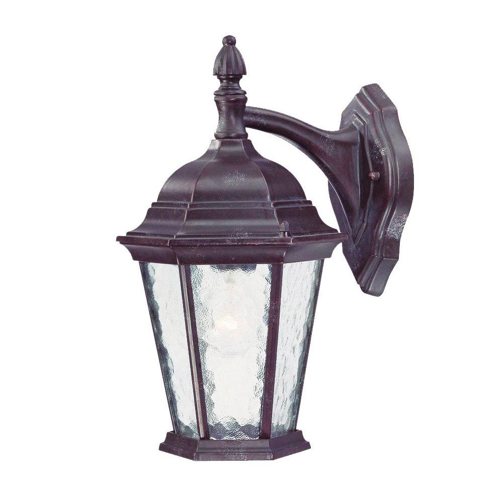 Telfair Collection Wall-Mount 1-Light Outdoor Marbleized Mahogany Light Fixture