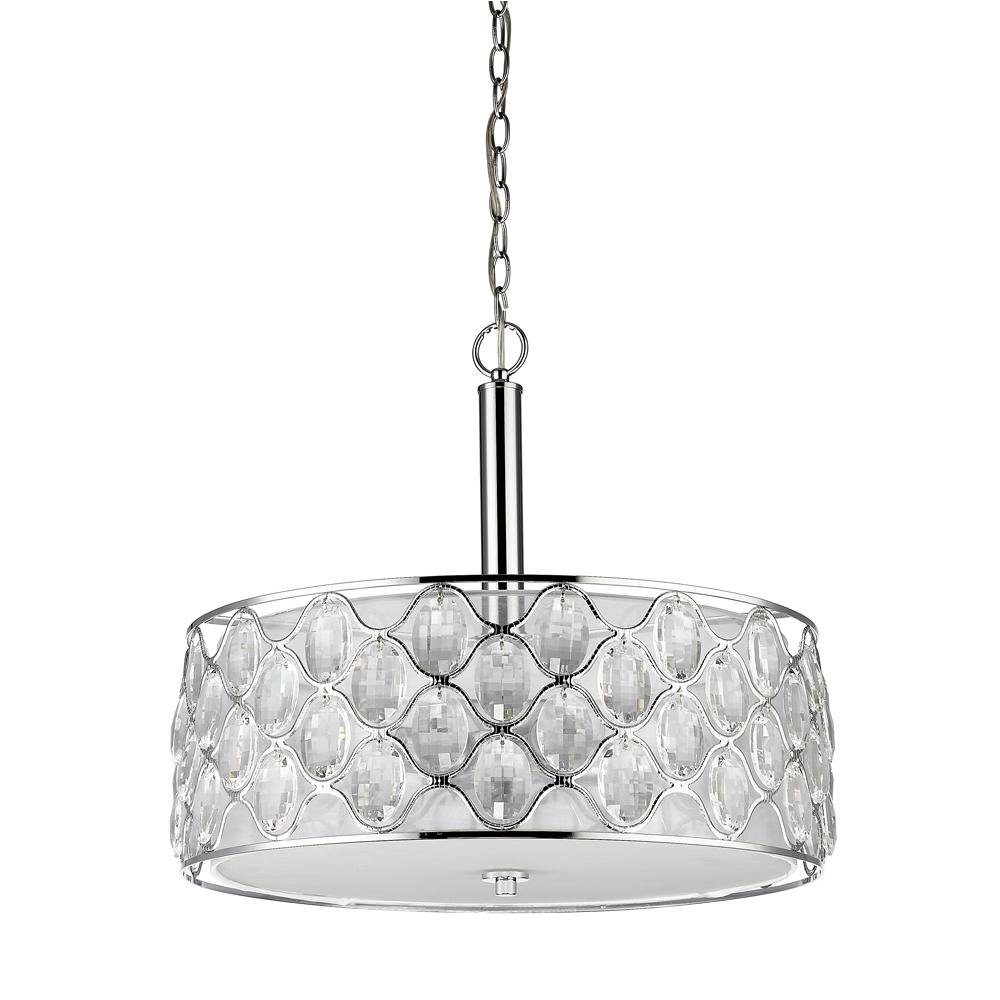 Isabella Indoor 4-Light Pendant W/Crystal Strands In Polished Nickel