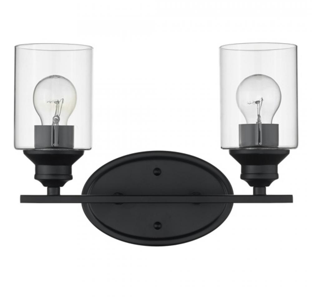 Gemma 2-Light Matte Black Vanity