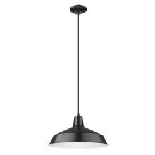 Acclaim Lighting IN31143BK - Alcove 1-Light Matte Black Pendant With Antique White Interior Shade