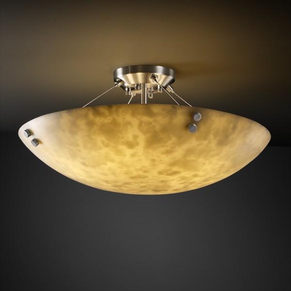 48" Semi-Flush Bowl w/ PAIR SQUARE FINIALS