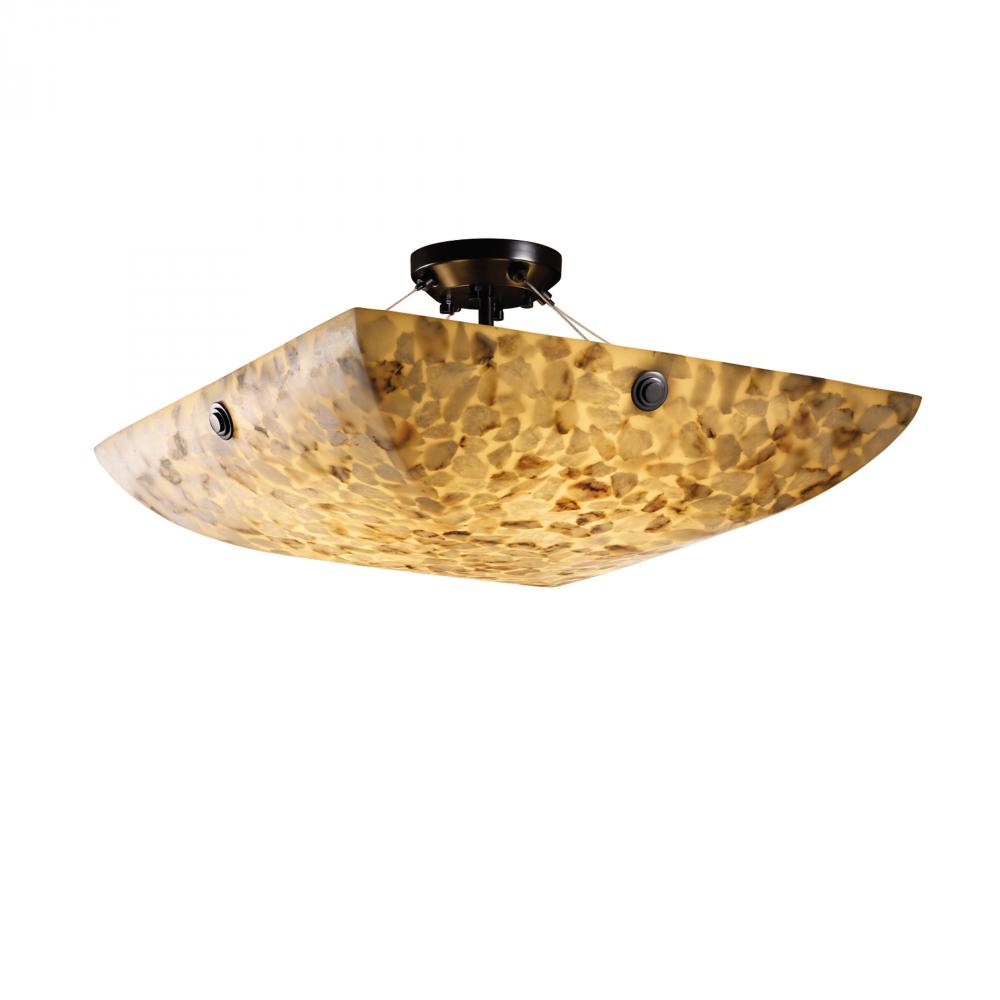 24" LED Semi-Flush Bowl w/ CONCENTRIC CIRCLES FINIALS